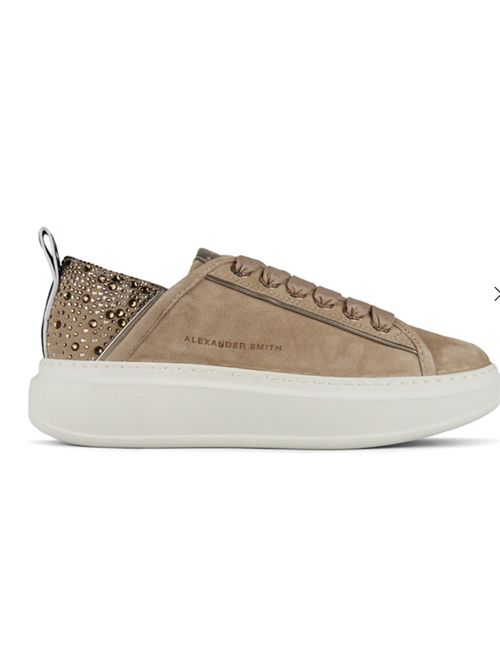 Sneaker Wembley in suede beige e tallone con strass Alexander Smith ALEXANDER SMITH | ASBCWYW0510-CML